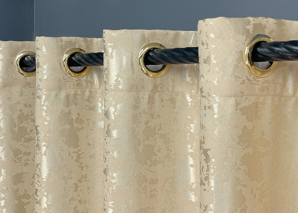 Комплект штор на люверсах VR-Textil Льон мармур Pavliani ХО № 1909ш Кремовий 150х250 см 2 шт (37-0320) Київ - фото 6