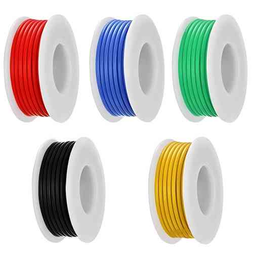 Набір дротів в силіконовому обплетенні 1жила 24AWG 5кольорів по 10м луджена мідь Київ