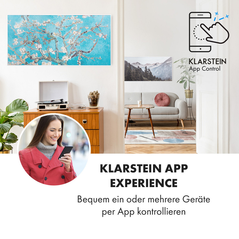 Розумний інфрачервоний нагрівач Wonderwall Air Art 120x60 см, 700 Вт, настінне встановлення, керування через Рівне - фото 2