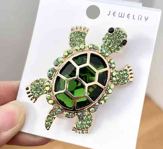Брошка "Черепашка" Зелений (0225) Сміла