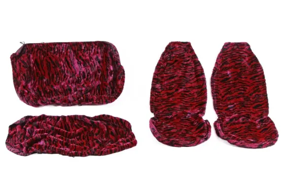 Чехли на сидіння хутра хутряні чорний/бордовий Вінниця