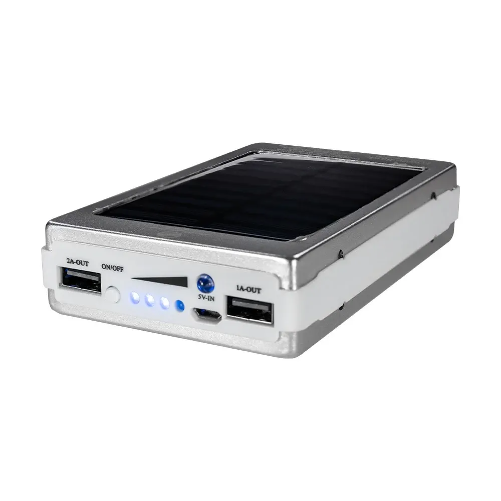 Повербанк з сонячною панеллю 10000mAh Power Bank Kraft KPB-1012SL Silver LED-ліхтар (43-00069) Київ - фото 8