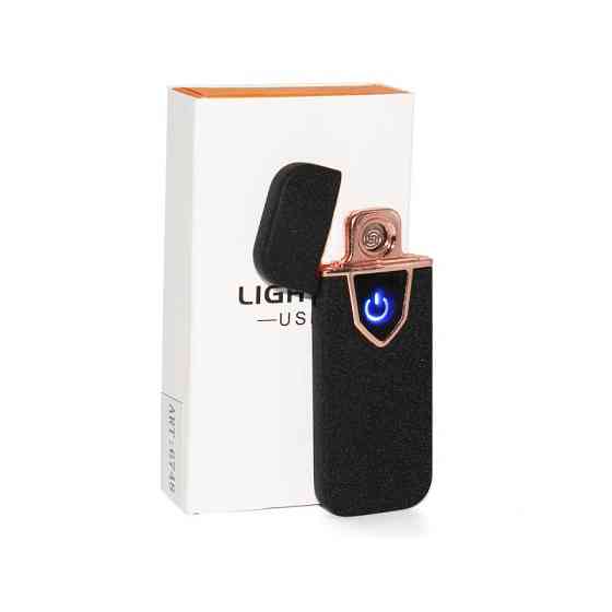 Спіральна сенсорна електрична запальничка USB UKC 711 Black 6748 Київ