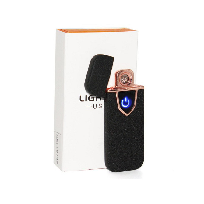 Спиральная сенсорная электрическая USB зажигалка UKC 711 Black 6748 Киев - изображение 3
