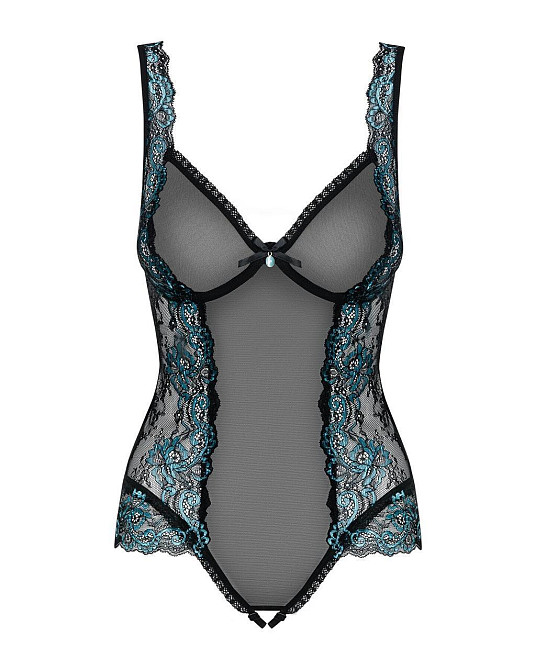 (SALE) Сетчатое боди на косточках Obsessive Amanta teddy S/M, черное, с доступом Sex Aura Киев - изображение 6
