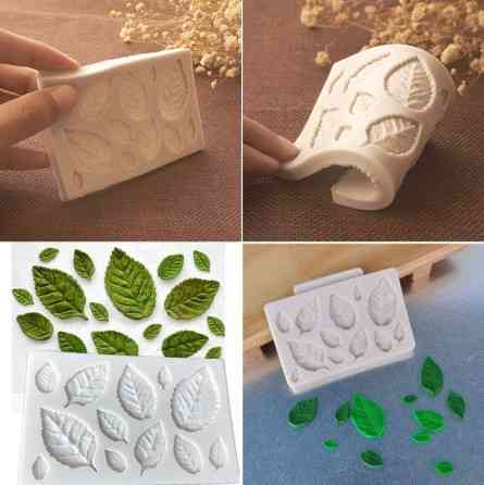 Кондитерский молд Листья 65 на 100 мм серый Киев