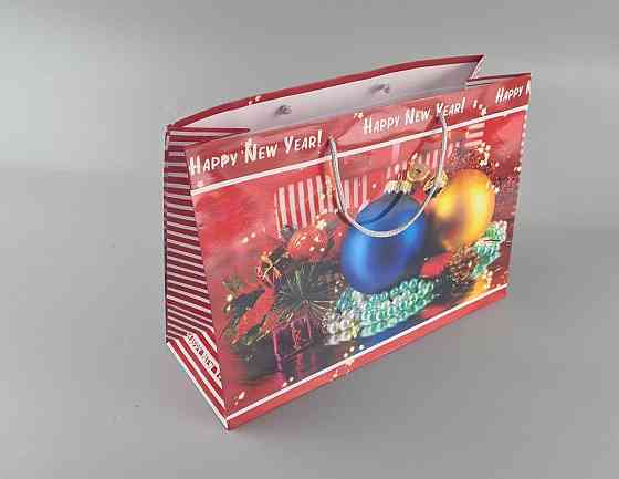 Бумажные пакеты большой горизонтальный 36/22/10  новоголний-23 (12 шт) Харьков