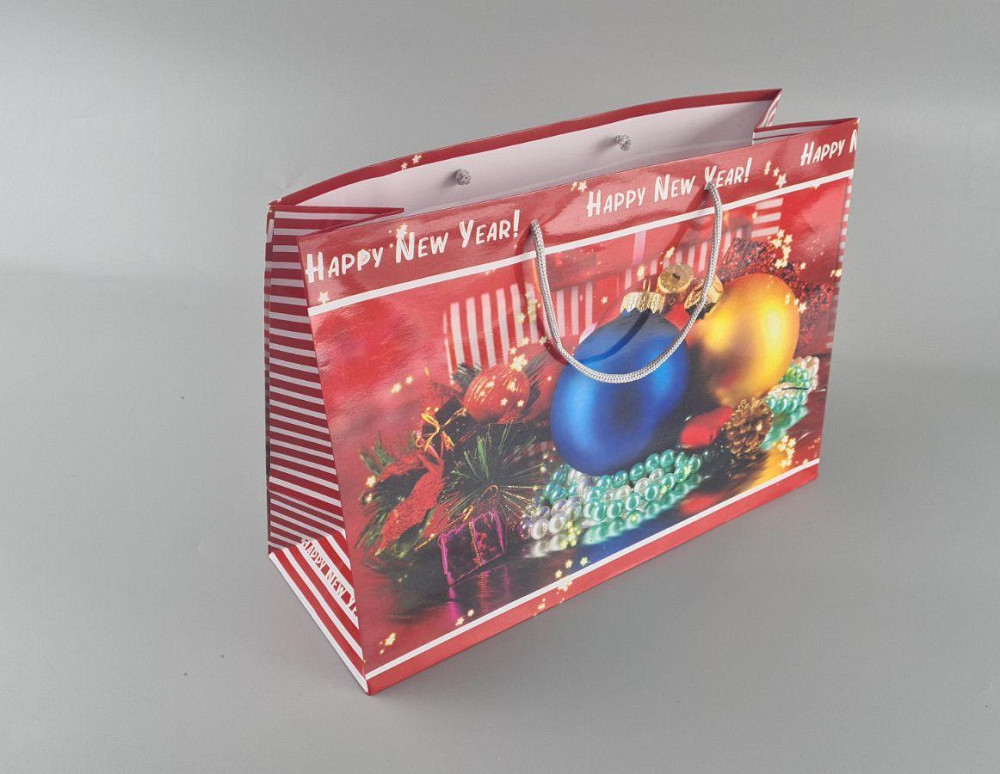 Паперові пакети великий горизонтальний 36/22/10 новорічний-23 (12 шт.) Харків - фото 1