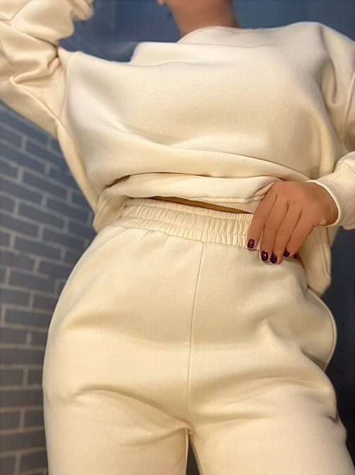 Штани жіночі Pepper&mint 24-13 спортивні джоггери резинка на талії утеплені молочні, молочний, S Київ - фото 7