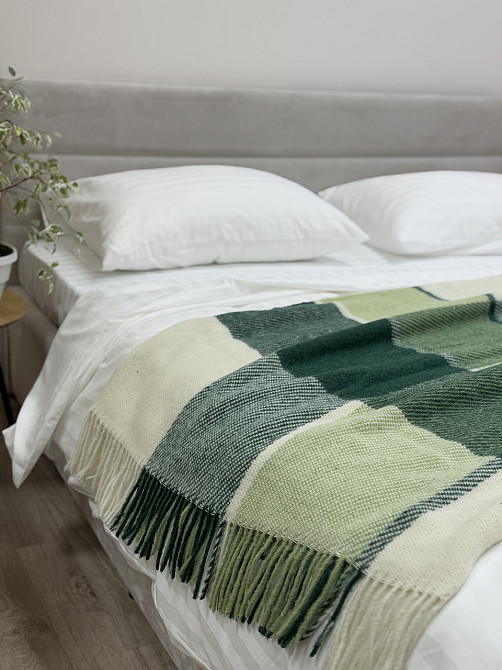 Vladi Плед Vladi 170x210 см вовняний 70% салатово-зелений Нова Зеландія 01/Liam Київ - фото 1