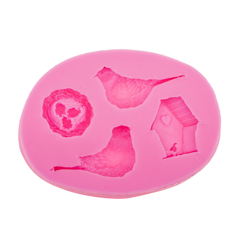 Силиконовый молд Птицы и гнездо 95 на 71 мм розовый Киев - изображение 5
