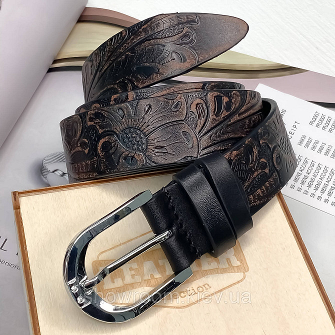Жіночий ремінь шкіряний Leather Collection (7804) brown Київ - фото 3