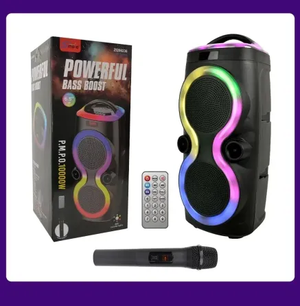 Портативная Bluetooth колонка ZQS6236 с 1 микрофоном и пультом ДУ, USB/TF/FM, LED подсветка Одесса