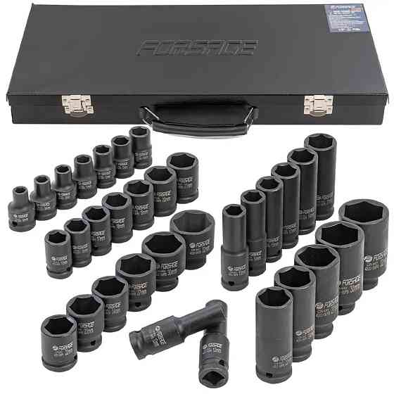 Набор головок ударных 33пр. 1/2'' 6-гранні (8-32мм) Forsage F-4333-5MPB Одеса