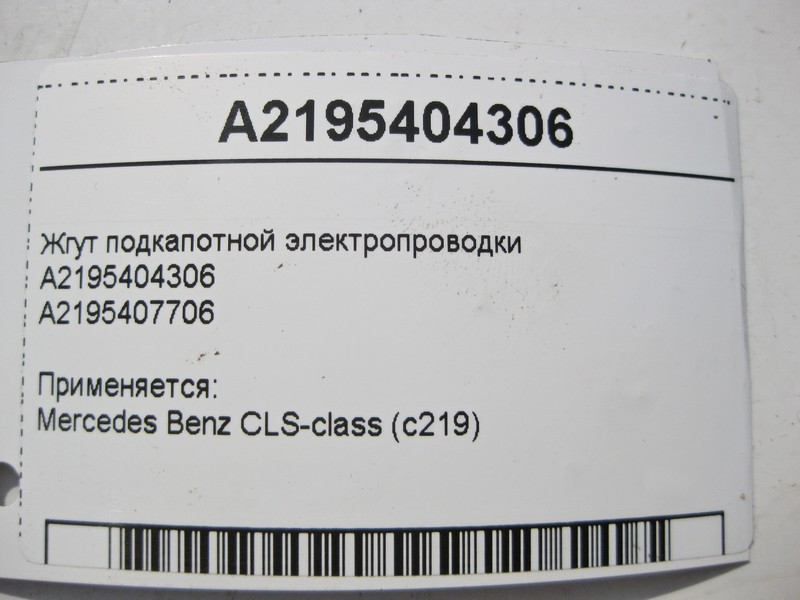Mercedes-Benz  A2195404306 Джгут підкапотної електропроводки CLS C219 Одеса - фото 4
