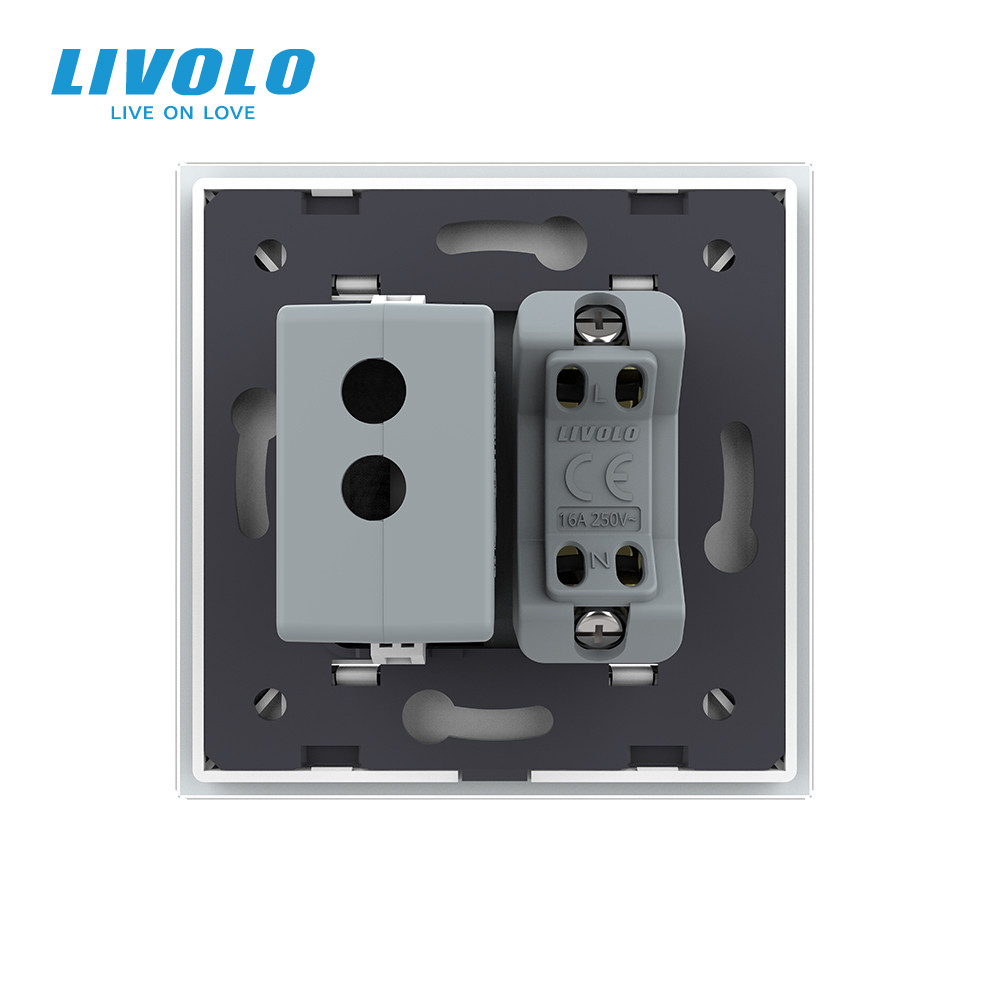 LIVOLO Розетка універсальна з USB розеткою Livolo білий скло (VL-C7C1AUSB-11) Коломия - фото 4