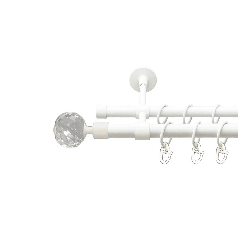 Карниз Orvit Люміера металевий дворядний закритий гладка труба кільце металеве Арктіс 19\16 мм 160 см (00-00027547) Львів - фото 1