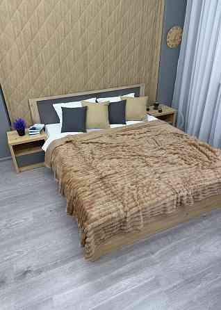 Плед-покривало смужка Шарпей 210х220 см (+-10см) Карамельний (87-201) Київ