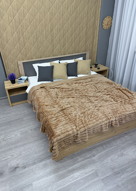 Плед-покривало смужка Шарпей 210х220 см (+-10см) Карамельний (87-201) Київ - фото 5