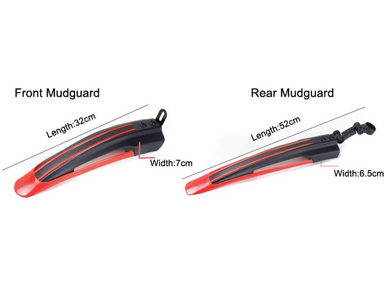 Крылья велосипедные для колес 20'' 24'' 26'' Feel Fit Черно-красные Бровары - изображение 3