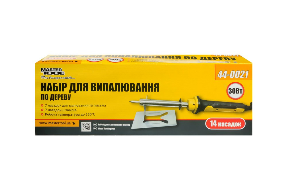 MASTERTOOL Набір для випалювання по дереву MASTERTOOL 30 Вт 220 V/50 Hz 14 насадок 44-0021 Коломия - фото 8