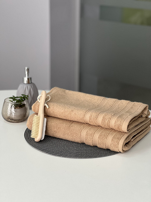 Комплект рушників Ideal Textile Косичка 2 шт (50х100 см 70х140 см) (56860755) Бежевий Чернівці - фото 4