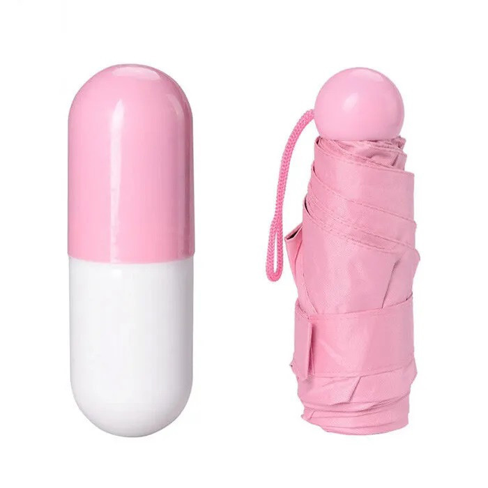 Компактна парасолька в капсулі-футлярі Рожевий, маленька парасолька в капсулі. Колір: рожевий UY-50 Львів - фото 4