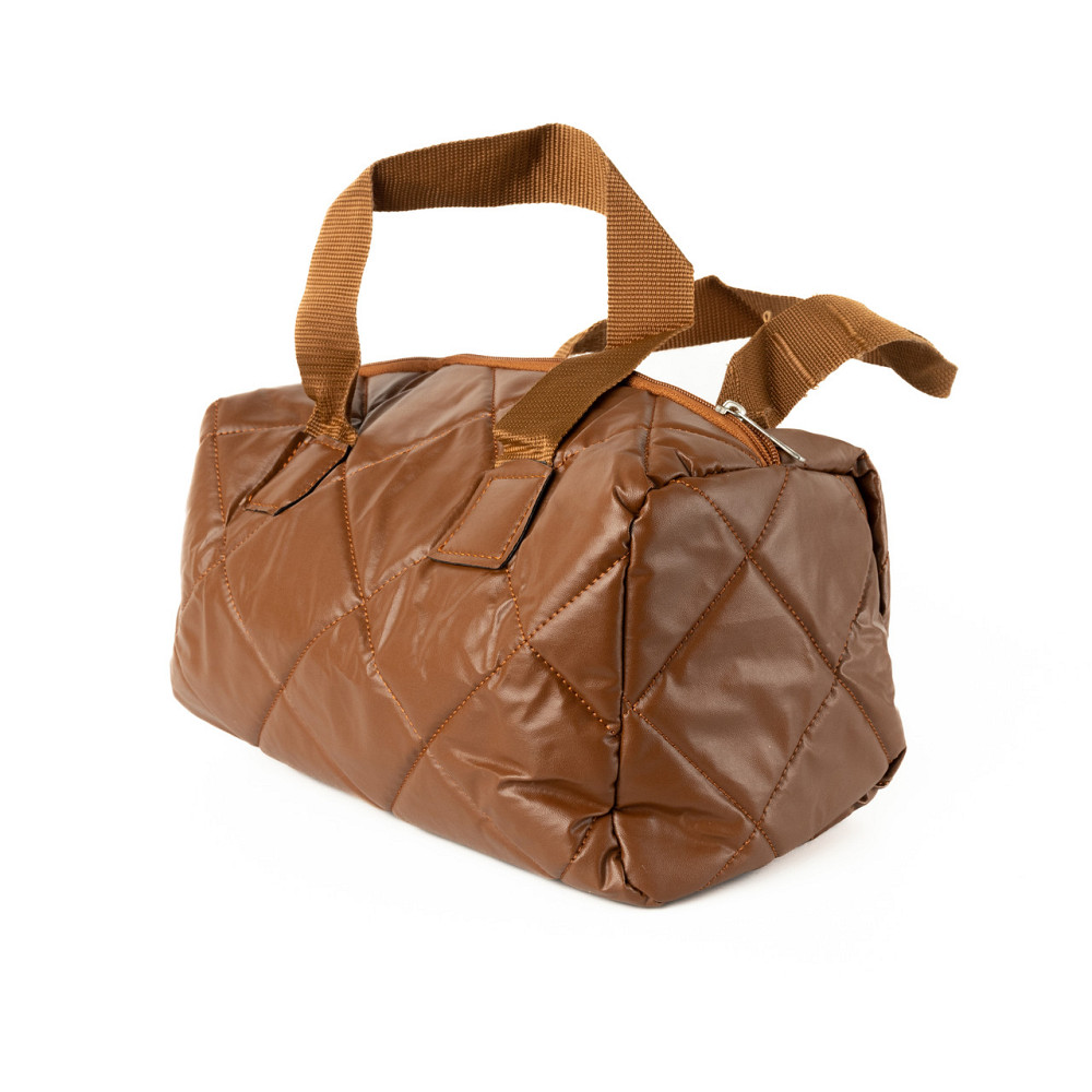 Сумка бочонок женская спортивная из плащевки на молнии, с короткими ручками Коричневый Каменец-Подольский - изображение 2