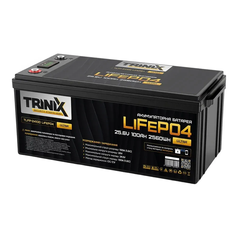 Акумуляторна батарея літій-залізо-фосфатна 25.6В 100А*год Trinix TLFP-24100 Ultra LiFePO4 з Bluetooth (Black) (44-00087) Киев - изображение 10