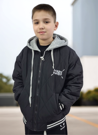 Куртка бомбер черная для мальчиков 122,128,134,140 Николаев