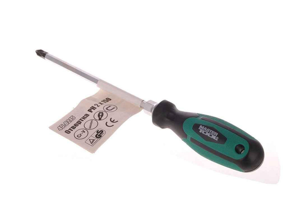 Отвертка усиленная крестовая PH2x150 45-8215 ТМ MASTER TOOL Solmir Киев - изображение 1