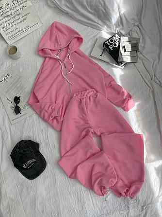 Женский прогулочный оверсайз костюм: кофта на молнии и штаны турецкая трехнить петля Барби Одесса