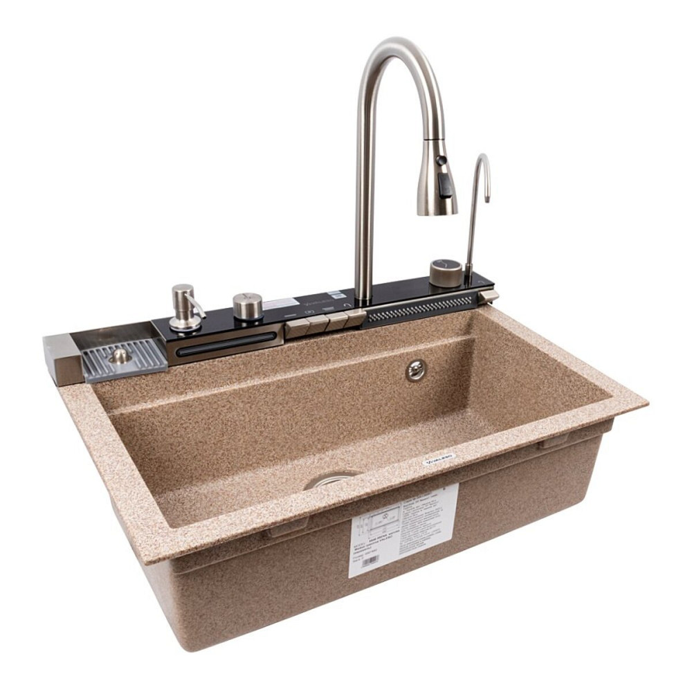 VALESO Мийка гранітна VALESO 6846 IRENA (карамель) матова, повна комплектація (Водоспад) Коломыя - изображение 11