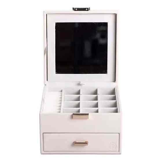 Yiwu Скринька для прикрас з еко шкіри 2 яруси органайзер для ювелірних виробів HP-5-2W Коломыя