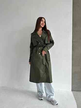 Жіночий трендовий стильний тренч  щільна котон-парка Хакі Одеса