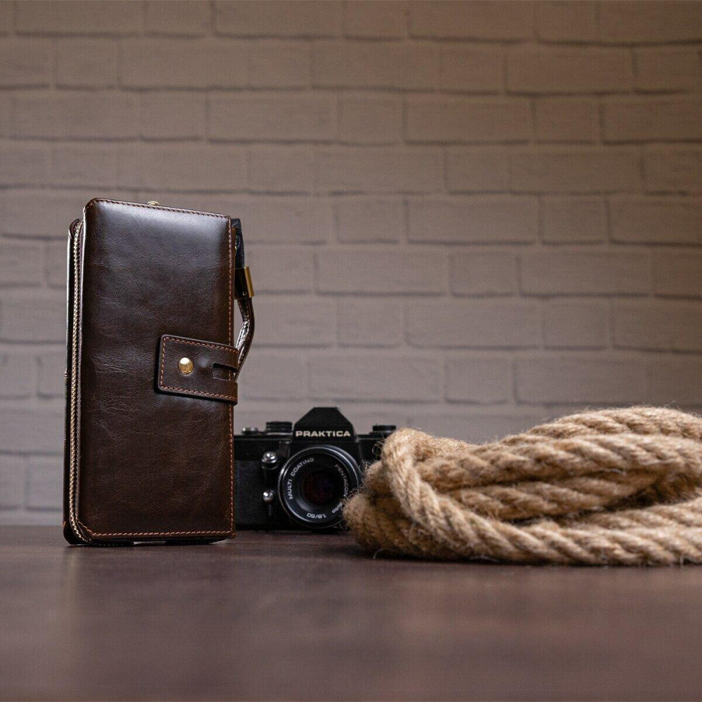 Мужской клатч в гладкой коже 20236 Vintage Коричневый Киев - изображение 7