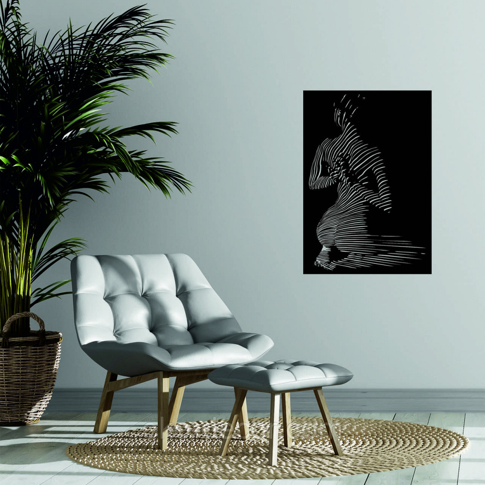 Декоративне настінне Панно «Жіноче тіло», Декор на стіну 70*48 см, Чорний Київ - фото 3