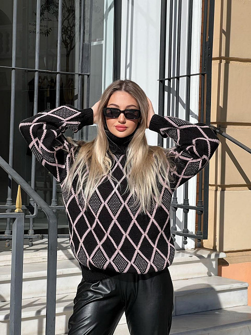 Жіночий стильний в'язаний светр графічний принт. 42-52р. Київ - фото 7