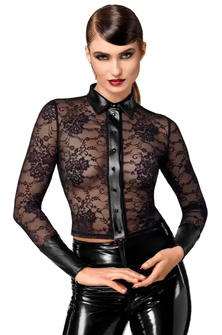 Блуза Noir Handmade F377 Noirelle Lace Button-up Shirt XS Львов - изображение 1