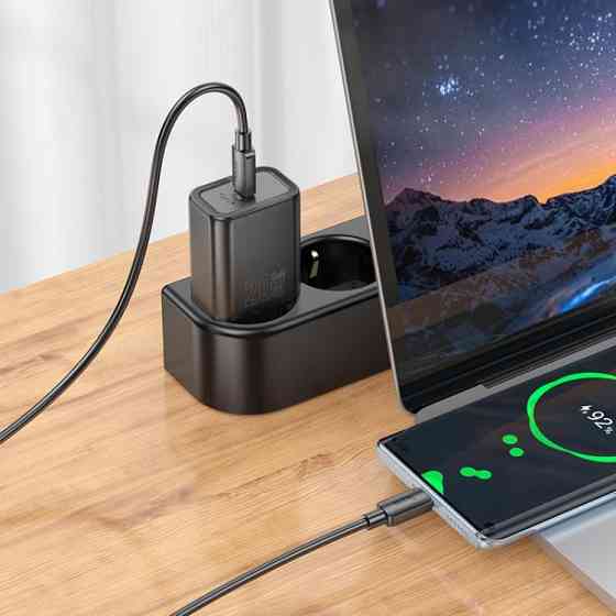 Мережевий зарядний пристрій HOCO N60 Gentle single port PD20W charger (EU) Black Одеса