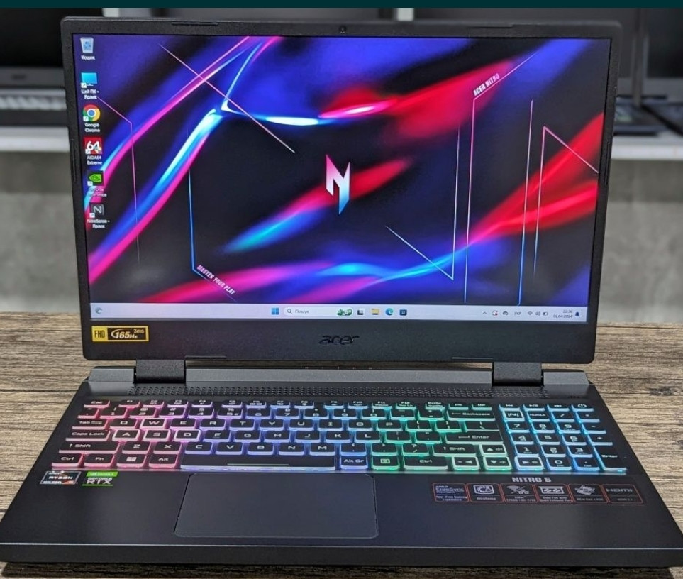 Ноутбук: ASER NITRO 5/165Hz./Ryzen 5 -5600H/16Gb.DDR5/ 512SSD/RTX3060. Киев - изображение 2