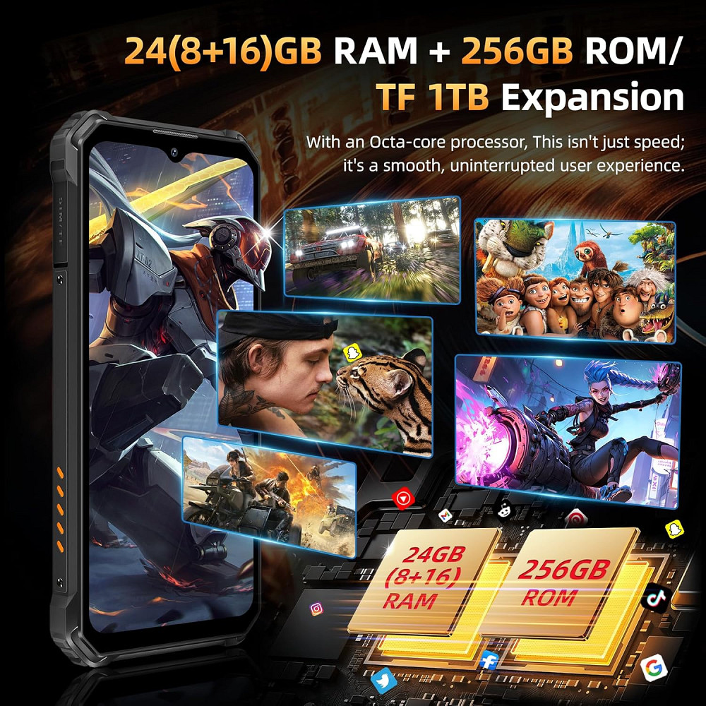 Смартфон Oukitel WP23 Plus 6.52"HD+ /8GB/256GB / T606 /10600mAh /13+5Мп/ IP69K /NFC Orange Вінниця - фото 9