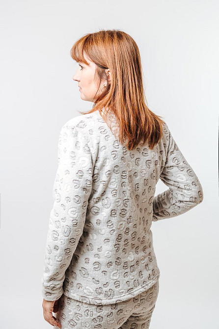 Домашній теплий жіночий кавовий костюм без капюшону 52-54 Крохатушка одяг Київ - фото 2