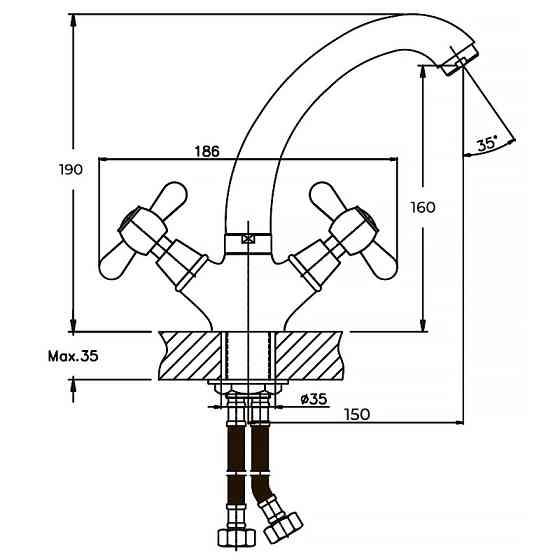 Матовый смеситель для умывальника Haiba Dominox 272 (HB0079) Харьков