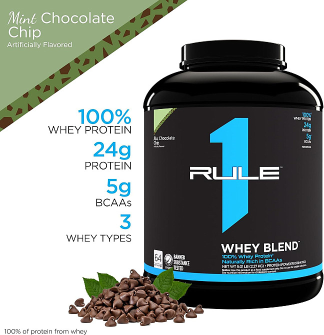 Протеїн Rule One Whey Blend 2.27 kg (Mint Chocolate Chip) Луцьк - фото 3