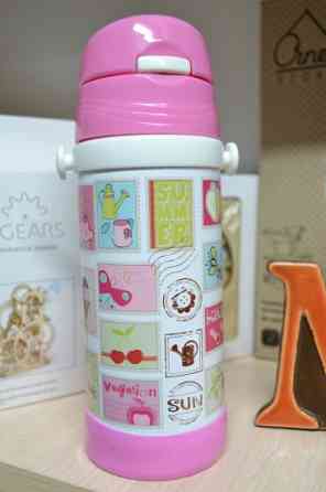 Термос дитячий з трубочкою Принти Вінниця