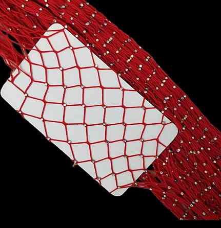 Колготки з камінням в сітку жіночі one size червоний Київ