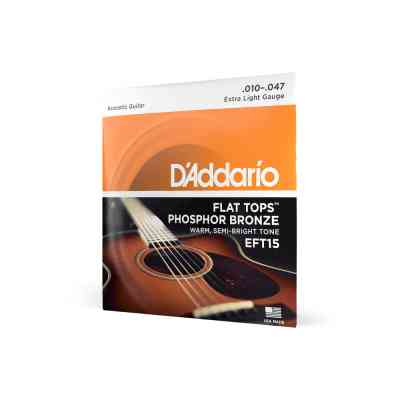 Струны для гитары D'Addario Flat Tops Phosphor Bronze Extra Light (10-47) (EFT15) Винница