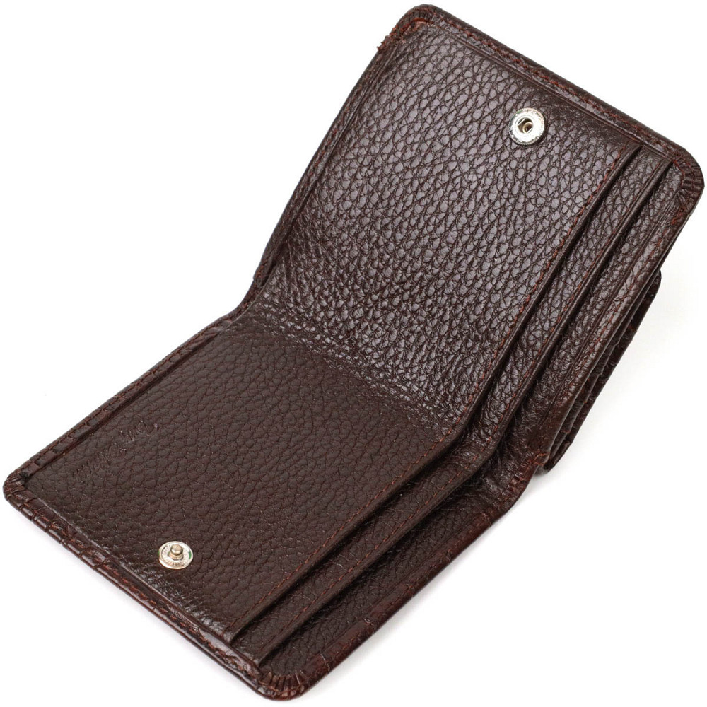 Портмоне з натуральної шкіри з тисненням під крокодила Коричневий (Tony Bellucci) Київ - фото 9