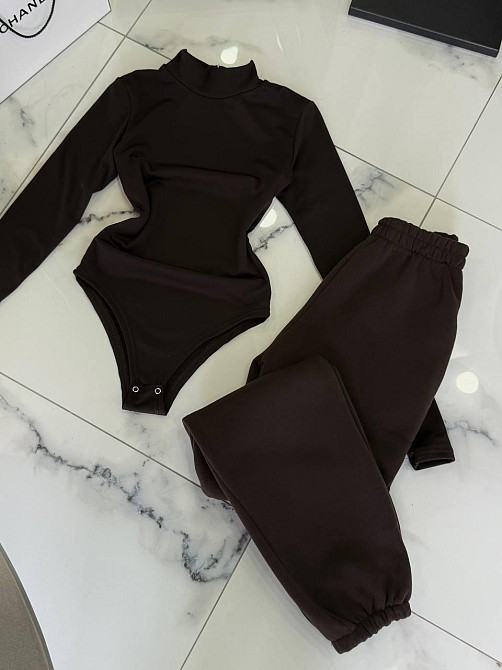 Жіночий базовий комплект з утепленням тринитка на флісі Шоколад, 46/48 Одеса - фото 2